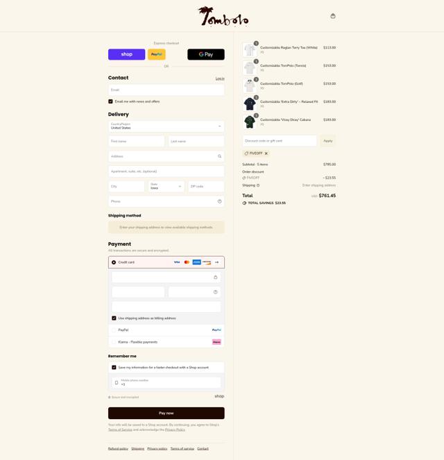 Tombolo checkout page showing Tombolo discount code box | Screenshot taken by SimplyCodes community member on Sep 8, 2025