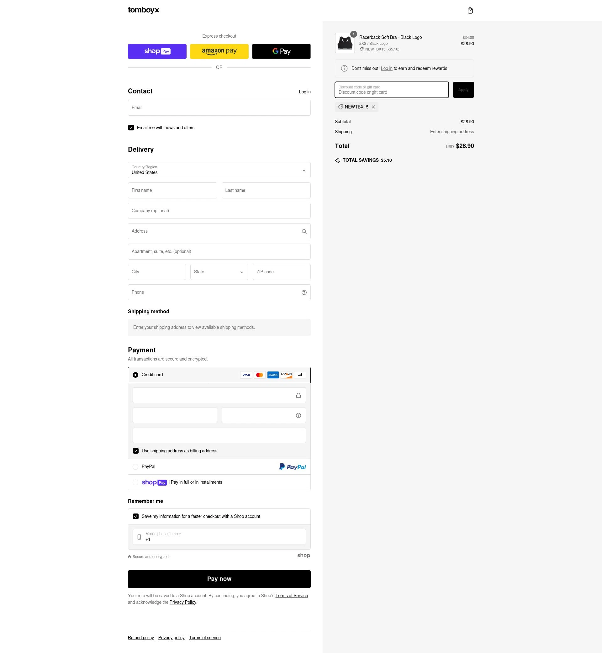 where to use Tomboyx promo code box