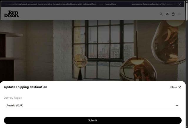 Tom Dixon checkout page showing Tom Dixon promo code box | Screenshot taken by SimplyCodes community member on Aug 29, 2025