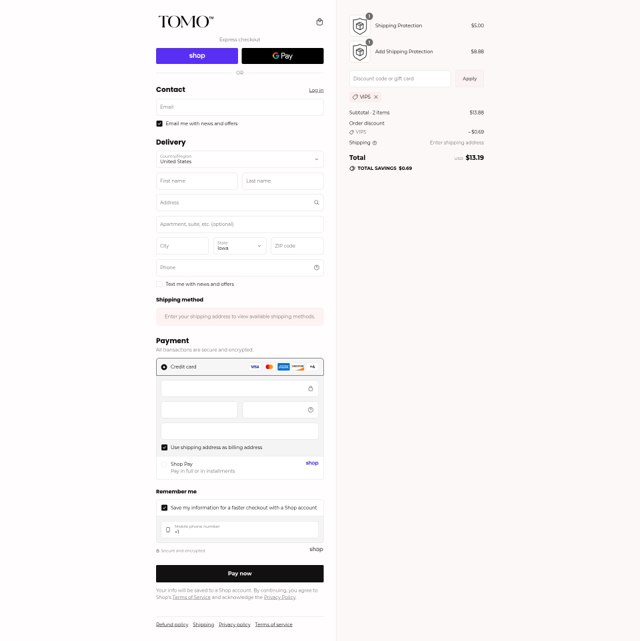 TOMO™ Bottle checkout page showing TOMO™ Bottle coupon code box | Screenshot taken by SimplyCodes community member on Aug 31, 2025