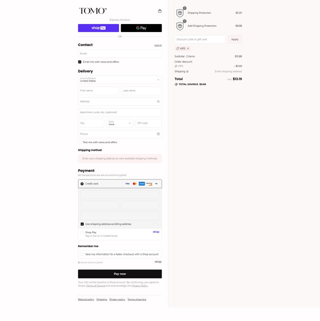 TOMO™ Bottle checkout page showing TOMO™ Bottle coupon code box | Screenshot taken by SimplyCodes community member on Aug 28, 2025