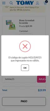 holiday25 coupon verification screenshot