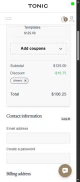 cheers coupon verification screenshot