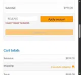 RELEASE coupon verification screenshot