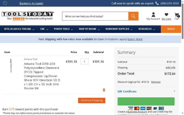 ToolsToday checkout page showing ToolsToday coupon code box | Screenshot taken by SimplyCodes community member on Aug 21, 2025