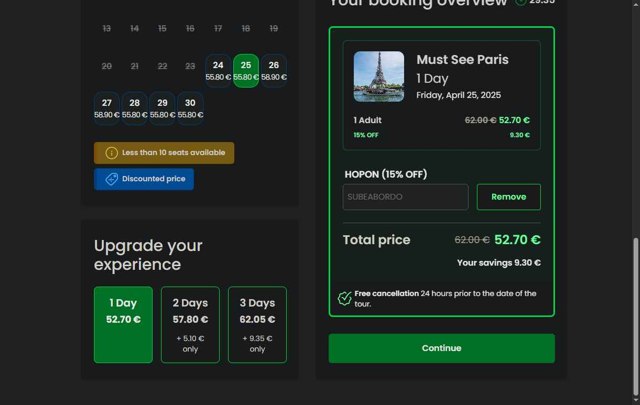 Tootbus checkout page showing Tootbus promo code box | Screenshot taken by SimplyCodes community member on Apr 24, 2025