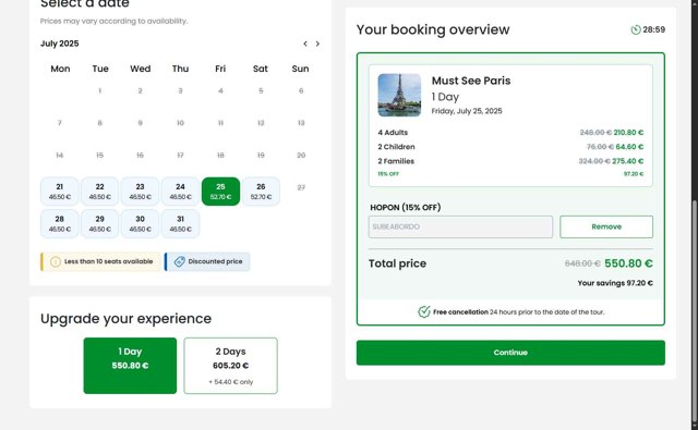 Tootbus checkout page showing Tootbus promo code box | Screenshot taken by SimplyCodes community member on Jul 20, 2025