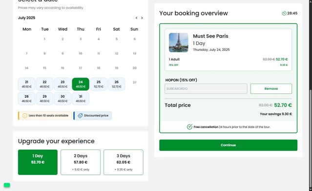 Tootbus checkout page showing Tootbus promo code box | Screenshot taken by SimplyCodes community member on Jul 20, 2025