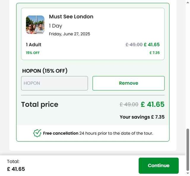 Tootbus checkout page showing Tootbus promo code box | Screenshot taken by SimplyCodes community member on Jun 10, 2025