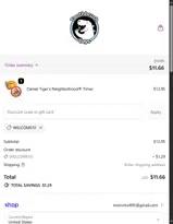 WELCOME10 coupon verification screenshot