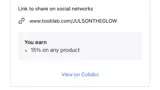 JULSONTHEGLOW coupon verification screenshot