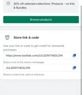 JULSONTHEGLOW coupon verification screenshot