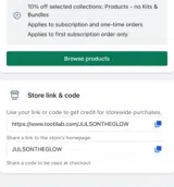 JULSONTHEGLOW coupon verification screenshot