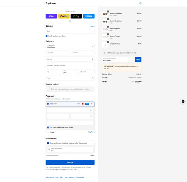 Topdrawer checkout page showing Topdrawer promo code box | Screenshot taken by SimplyCodes community member on Sep 13, 2025