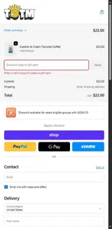 COFFEE20 coupon verification screenshot