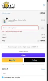 COFFEE20 coupon verification screenshot