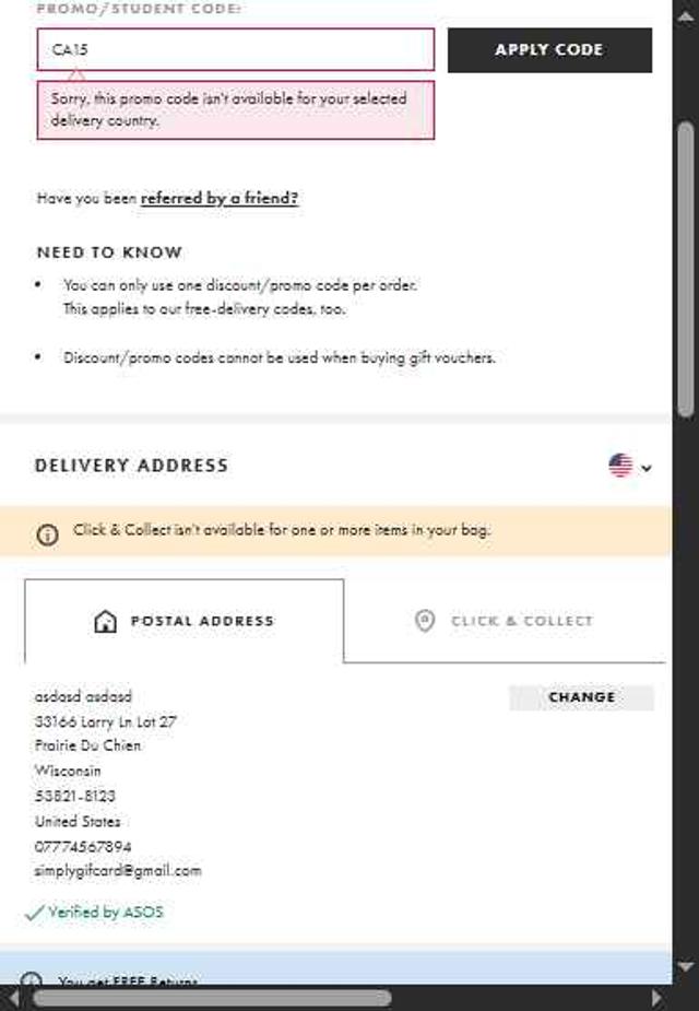 Topshop checkout page showing Topshop promo code box | Screenshot taken by SimplyCodes community member on Aug 21, 2025