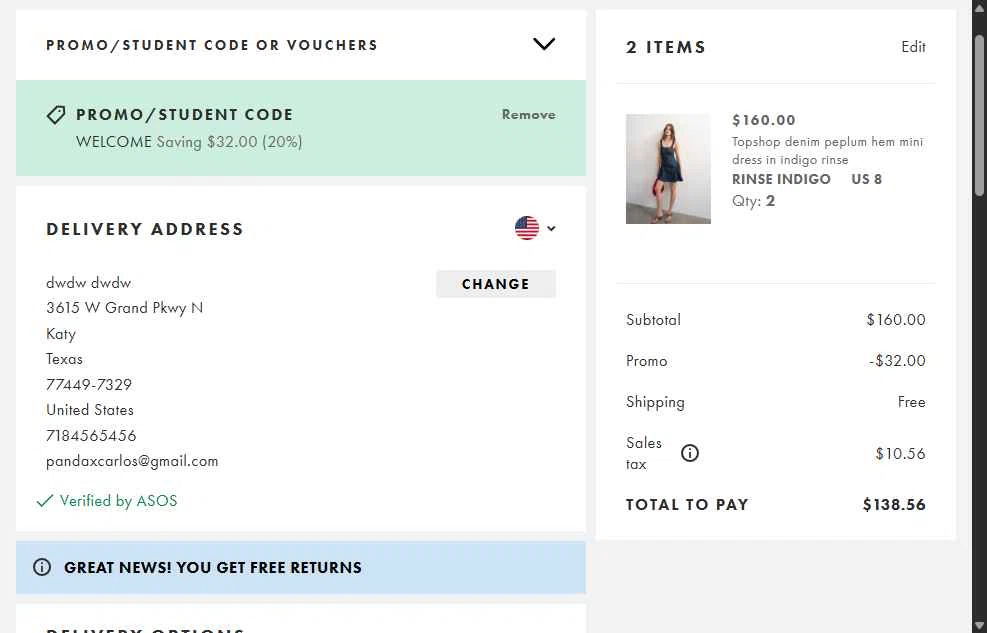 Topshop checkout page showing Topshop promo code box | Screenshot taken by SimplyCodes community member on Feb 25, 2026