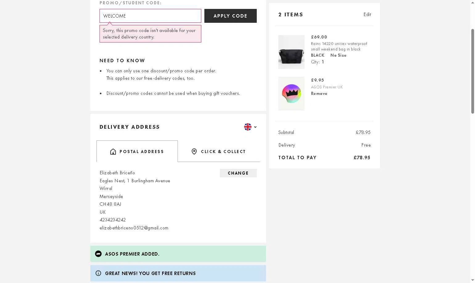 Topshop checkout page showing Topshop promo code box | Screenshot taken by SimplyCodes community member on Jan 24, 2026