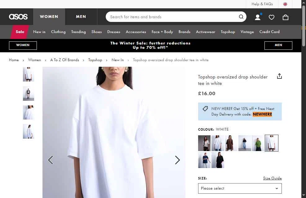 Topshop checkout page showing Topshop promo code box | Screenshot taken by SimplyCodes community member on Jan 15, 2026