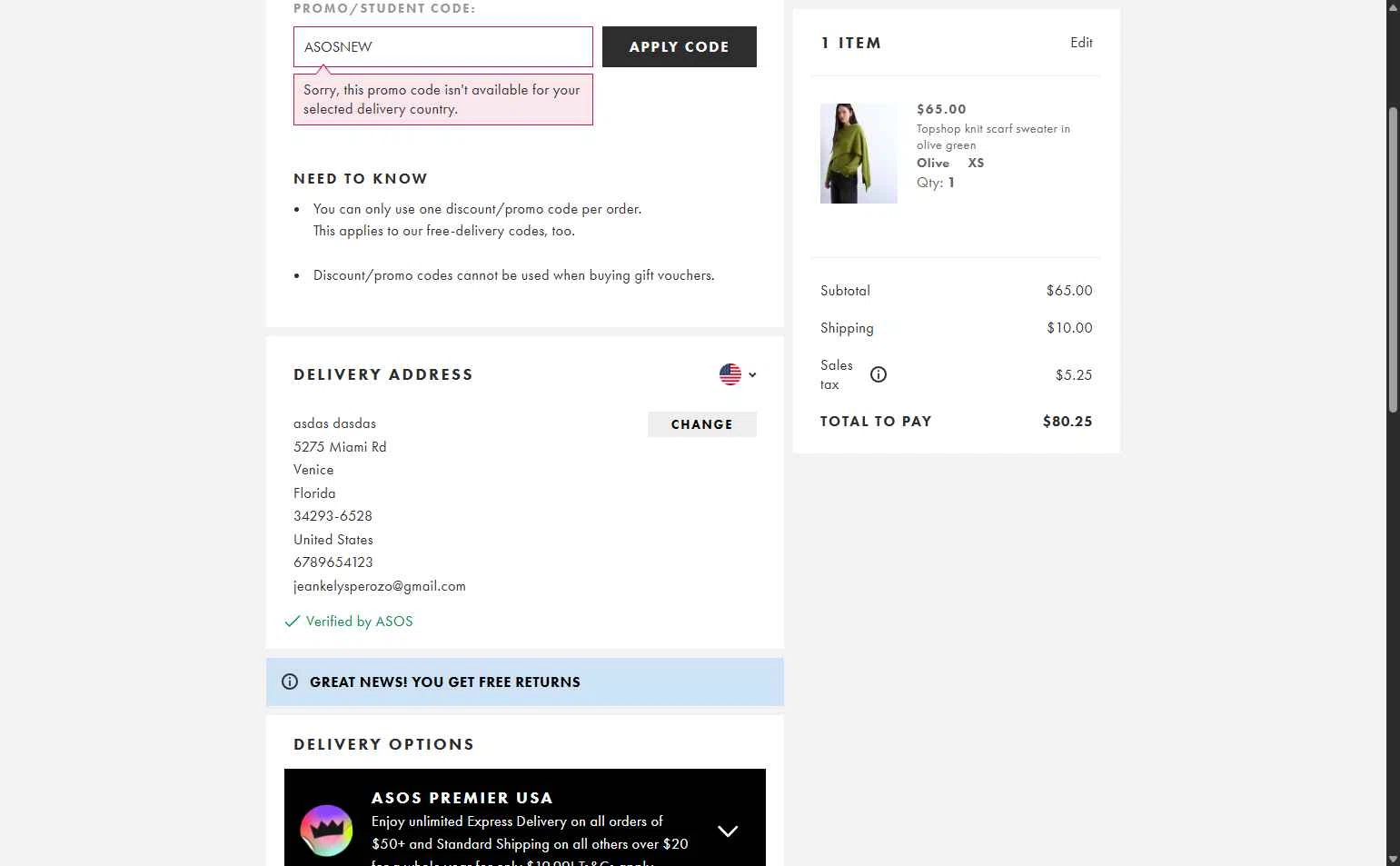 Topshop checkout page showing Topshop promo code box | Screenshot taken by SimplyCodes community member on Feb 16, 2026