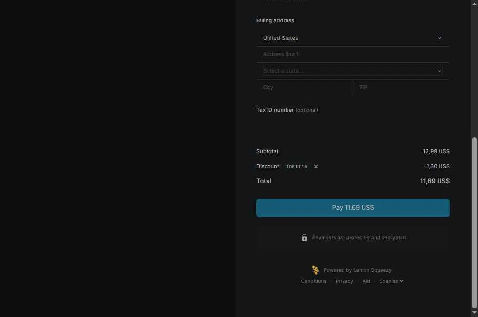 Torii Image Translator checkout page showing Torii Image Translator promo code box | Screenshot taken by SimplyCodes community member on Aug 27, 2025