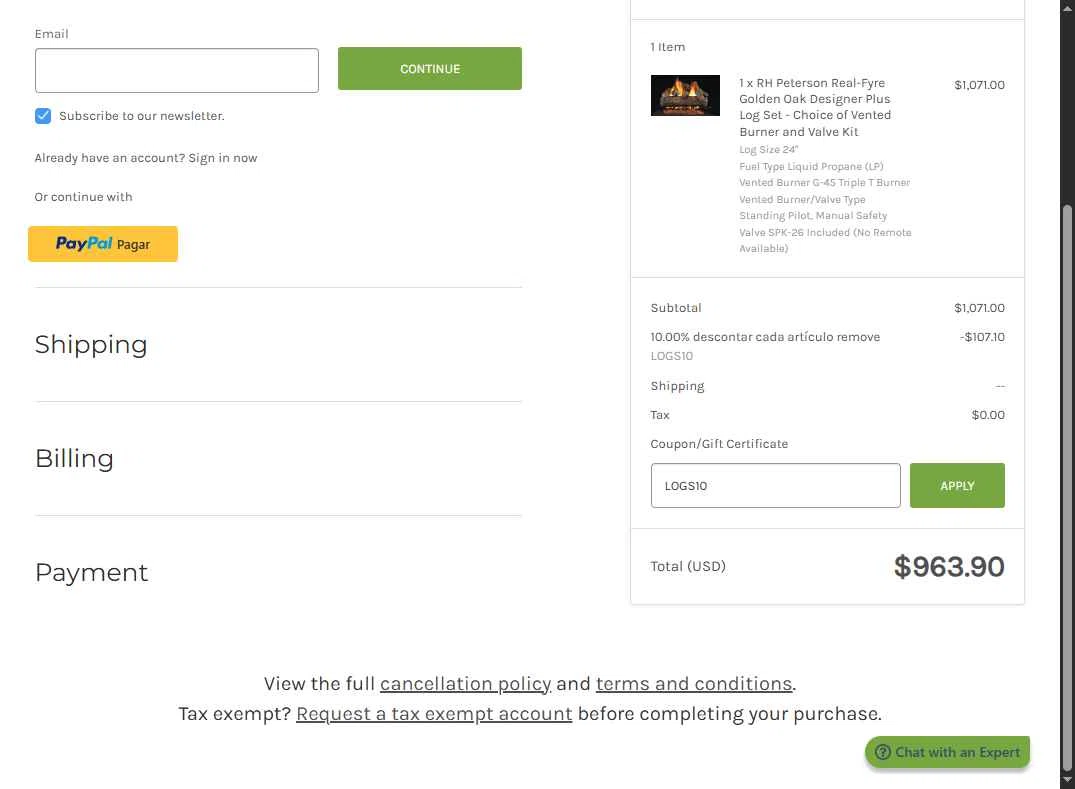 Total Home Supply checkout page showing Total Home Supply coupon code box | Screenshot taken by SimplyCodes community member on May 15, 2025
