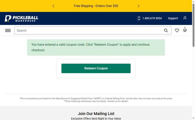 Total Pickleball checkout page showing Total Pickleball promo code box | Screenshot taken by SimplyCodes community member on Jul 15, 2025