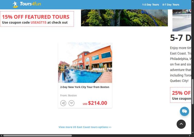 Tours4Fun checkout page showing Tours4Fun promo code box | Screenshot taken by SimplyCodes community member on Jul 3, 2025