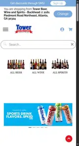 Tower Beer, Wine & Spirits coupon verification screenshot
