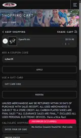 Track Shack coupon verification screenshot