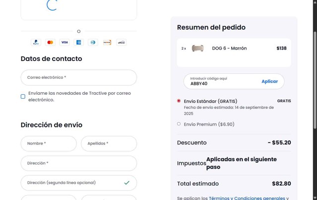 Tractive checkout page showing Tractive discount code box | Screenshot taken by SimplyCodes community member on Jul 31, 2025