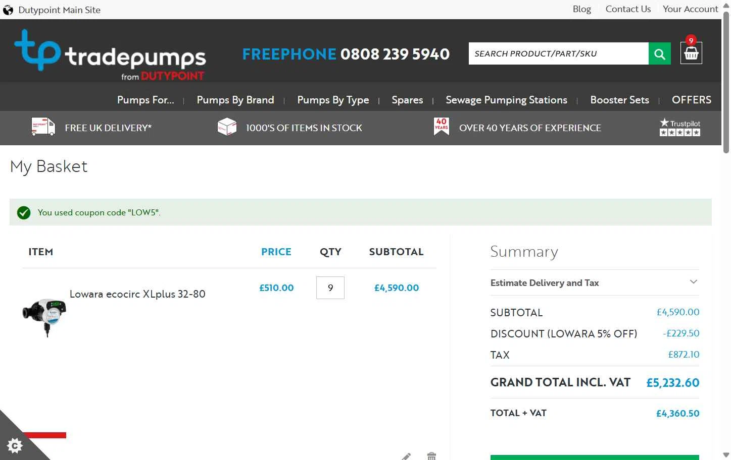 Tradepumps checkout page showing Tradepumps promo code box | Screenshot taken by SimplyCodes community member on Dec 15, 2025