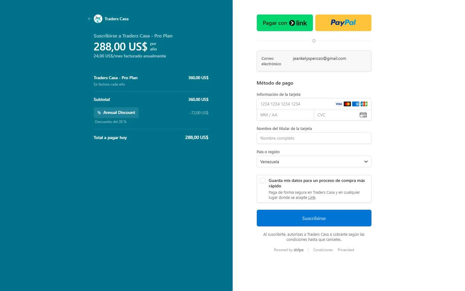 Traders Casa checkout page showing Traders Casa promo code box | Screenshot taken by SimplyCodes community member on Oct 9, 2025