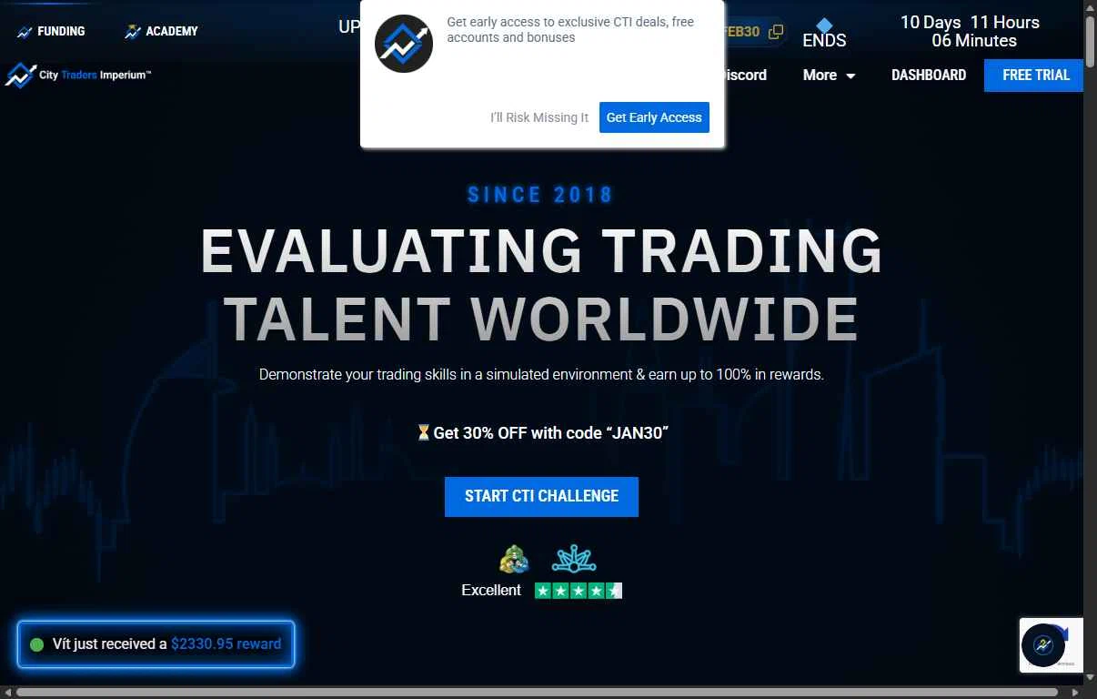 City Traders Imperium checkout page showing City Traders Imperium discount code box | Screenshot taken by SimplyCodes community member on Feb 5, 2026