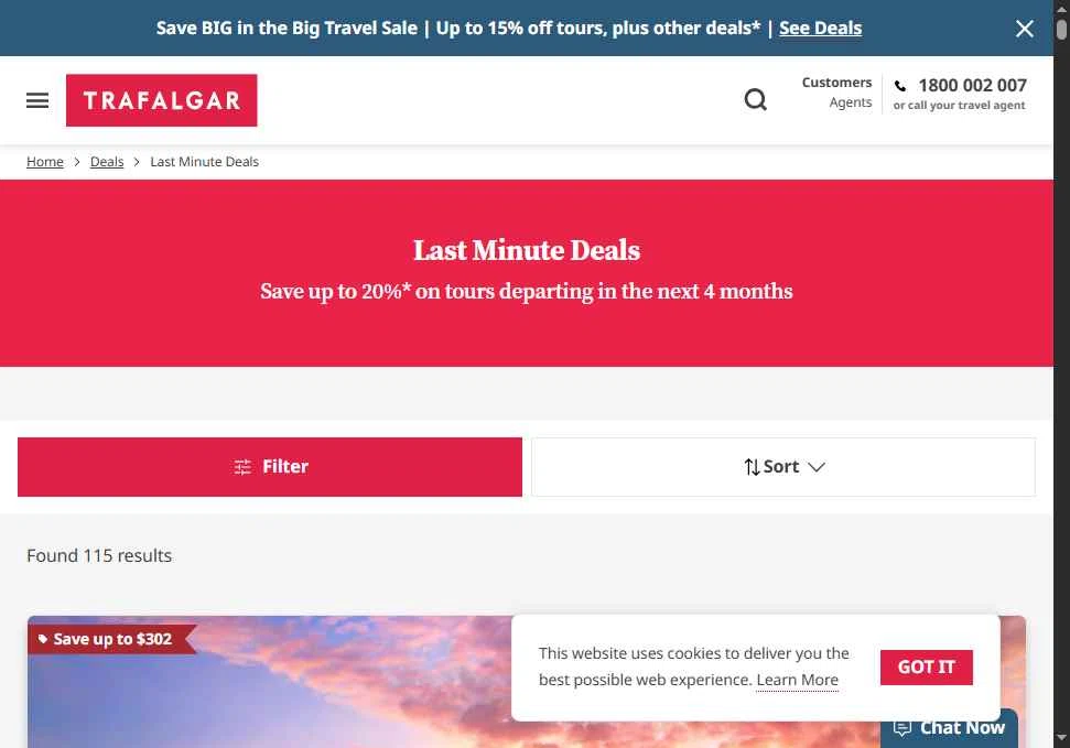 Trafalgar Tours checkout page showing Trafalgar Tours discount code box | Screenshot taken by SimplyCodes community member on Jan 23, 2026