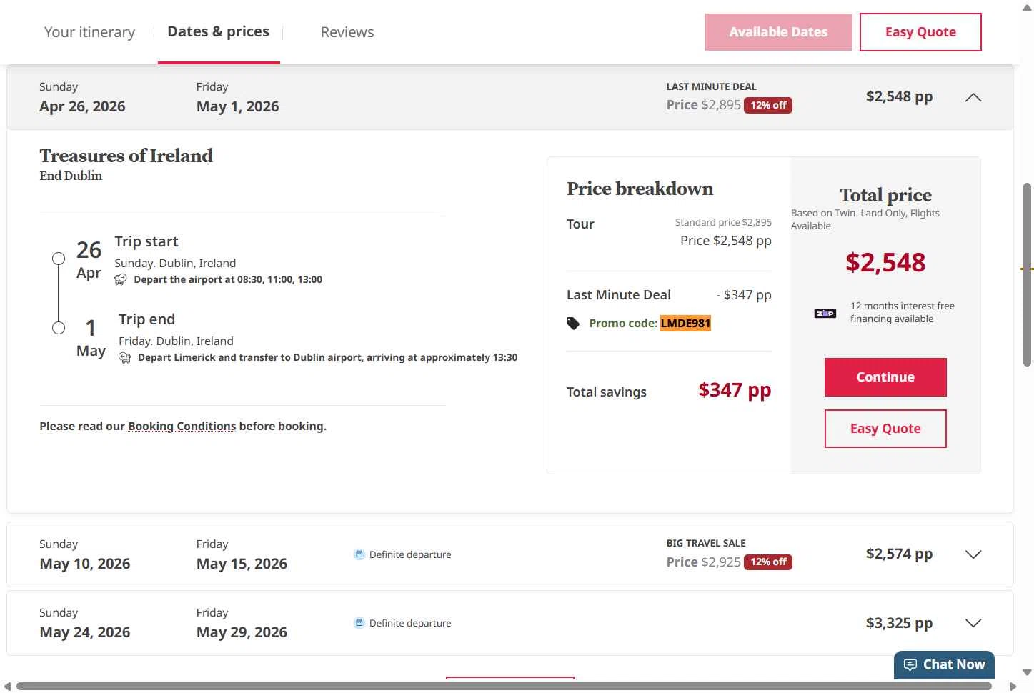 Trafalgar Tours checkout page showing Trafalgar Tours discount code box | Screenshot taken by SimplyCodes community member on Jan 11, 2026
