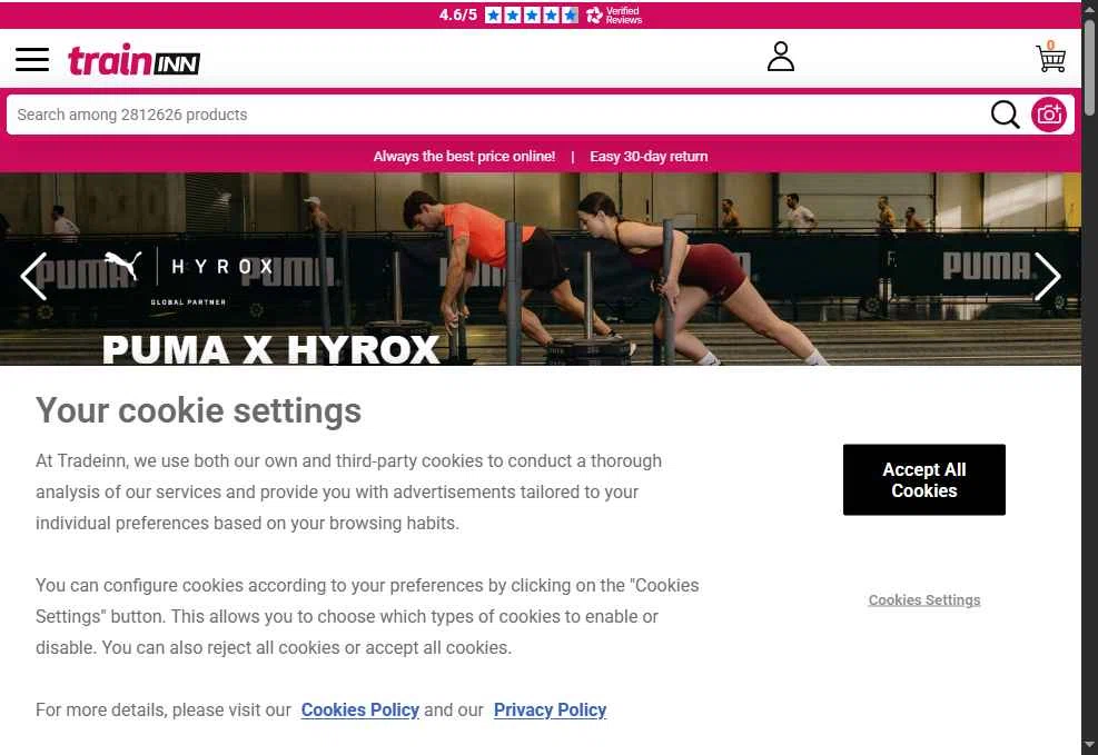 Traininn checkout page showing Traininn promo code box | Screenshot taken by SimplyCodes community member on Jan 9, 2026