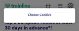 Trainline coupon verification screenshot