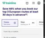 Trainline coupon verification screenshot