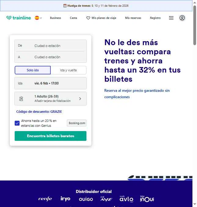 Trainline checkout page showing Trainline discount code box | Screenshot taken by SimplyCodes community member on Feb 6, 2026