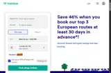 Trainline coupon verification screenshot