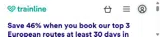 Trainline coupon verification screenshot