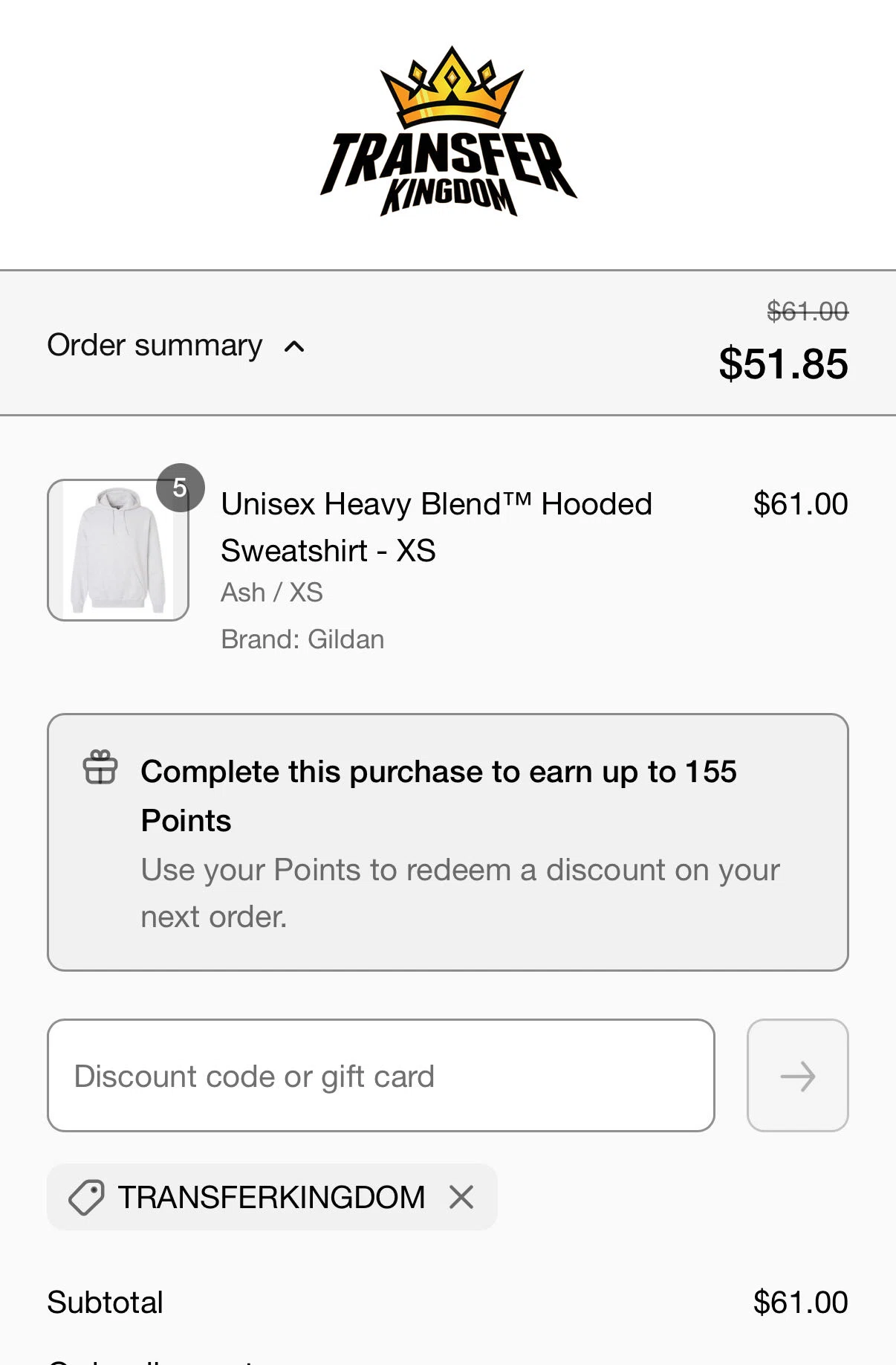 Transfer Kingdom discount code screenshot showing code TKDTF20 applied at Transfer Kingdom checkout page. Uploaded by SimplyCodes community member Worker on Sep 26, 2025