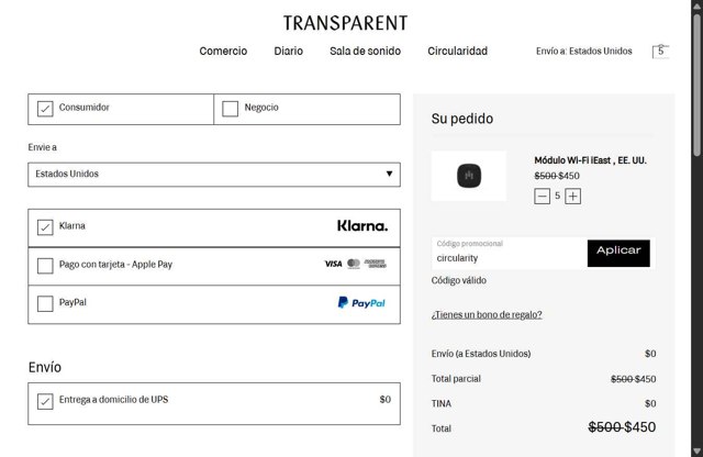 Transparent checkout page showing Transparent discount code box | Screenshot taken by SimplyCodes community member on Jul 20, 2025