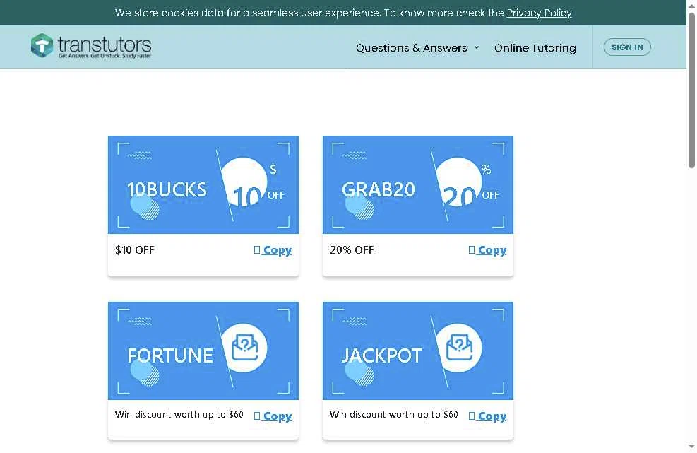 Transtutors checkout page showing Transtutors promo code box | Screenshot taken by SimplyCodes community member on Jan 2, 2026