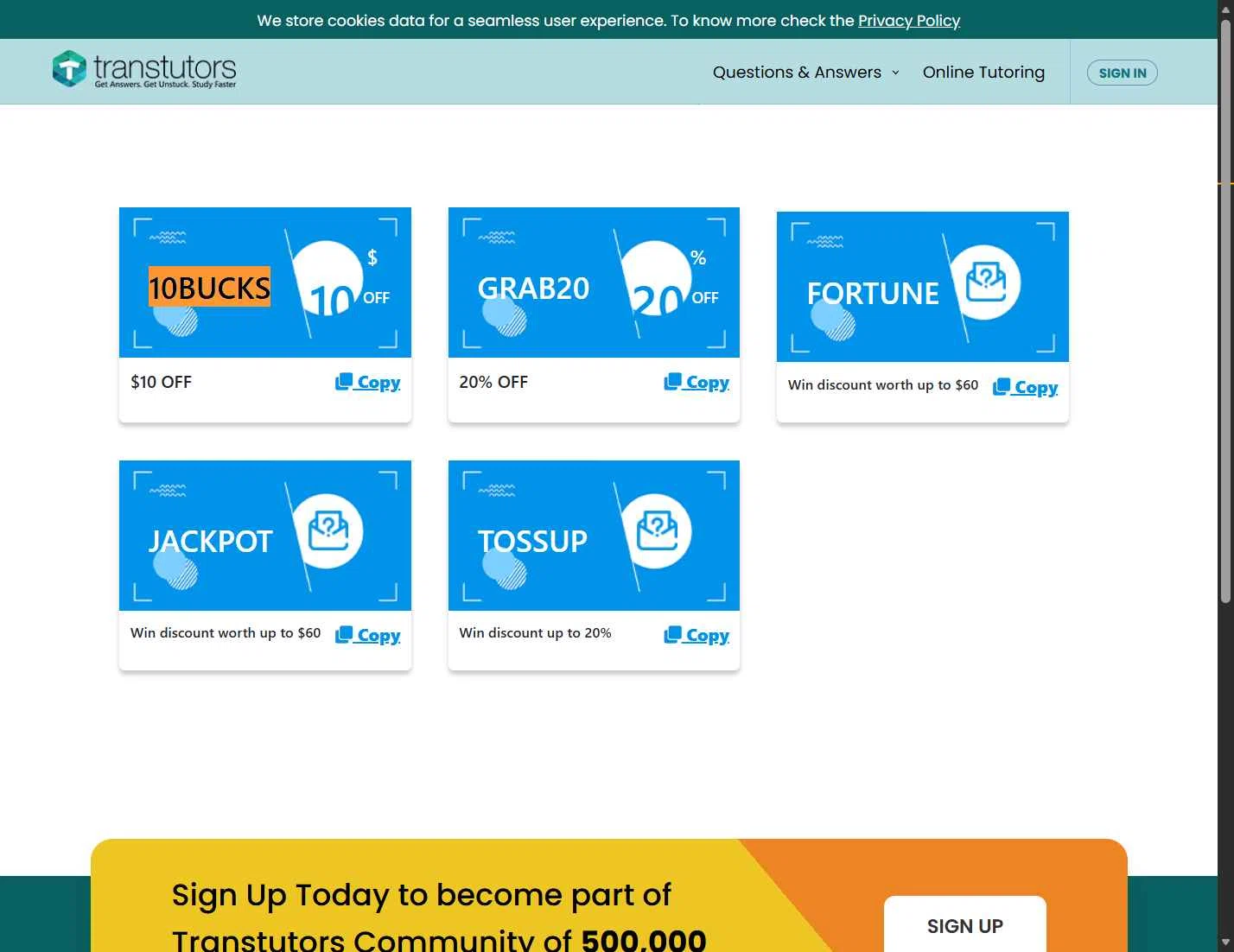 Transtutors checkout page showing Transtutors promo code box | Screenshot taken by SimplyCodes community member on Dec 4, 2025