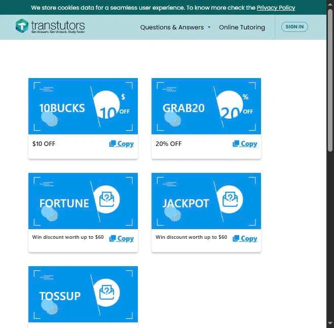 Transtutors checkout page showing Transtutors promo code box | Screenshot taken by SimplyCodes community member on Oct 7, 2025