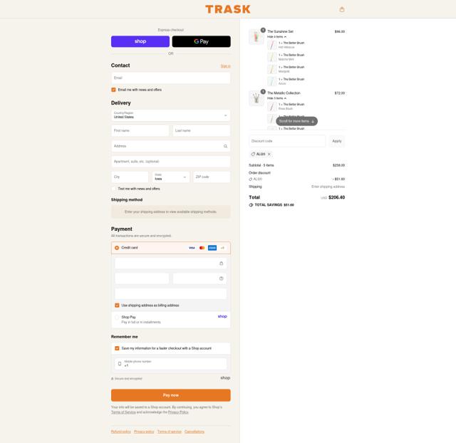 TRASK checkout page showing TRASK promo code box | Screenshot taken by SimplyCodes community member on Sep 10, 2025