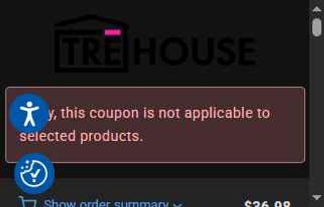 TRĒ House checkout page showing TRĒ House promo code box | Screenshot taken by SimplyCodes community member on Sep 11, 2025